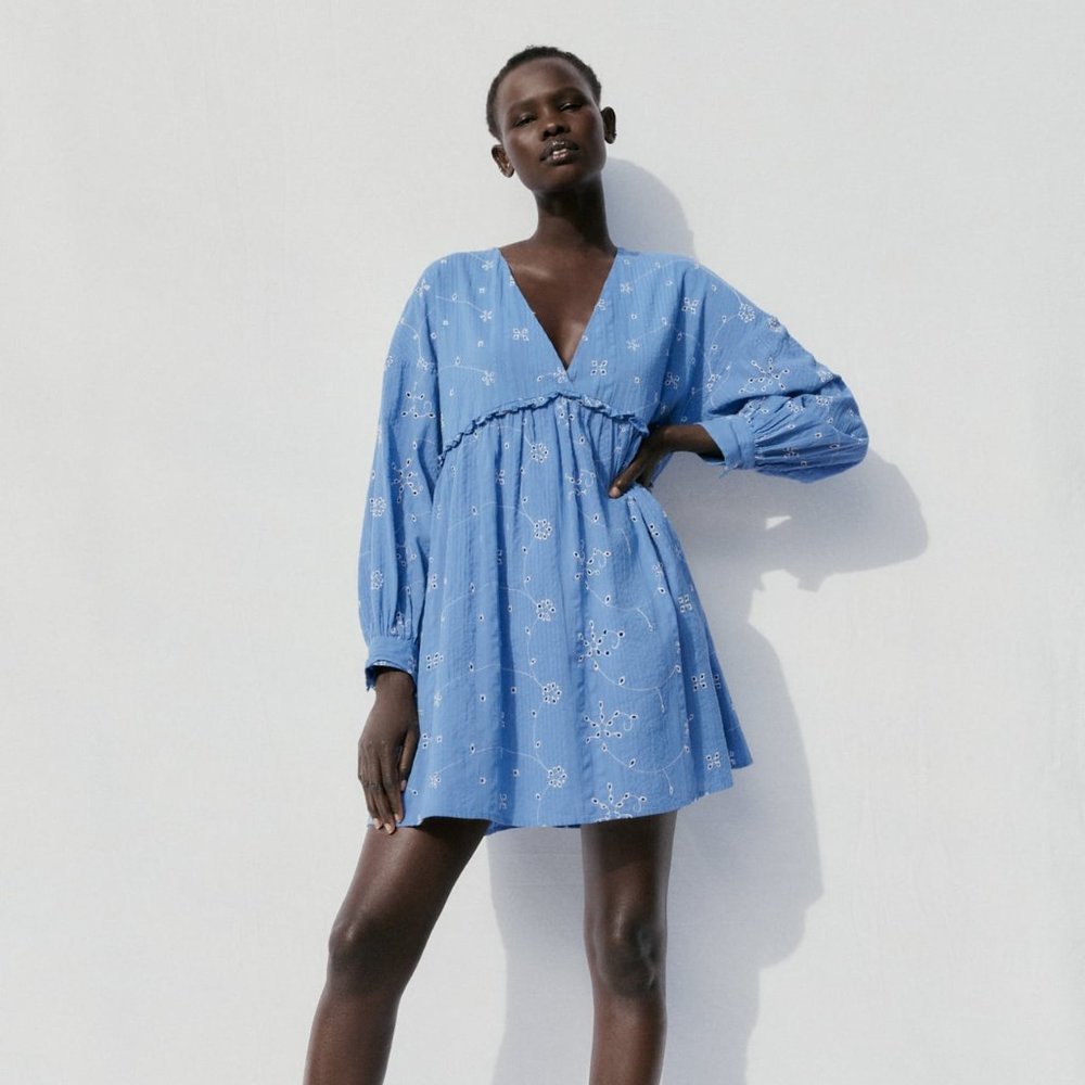 NWT Zara Short Embroidered Dress